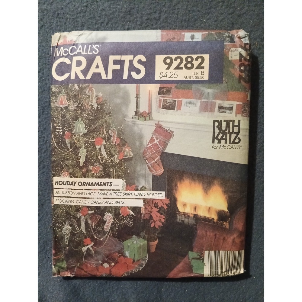 McCall's Crafts 9282 Holiday Ornaments Pattern Tree Skirt Stocking Decor Vintage